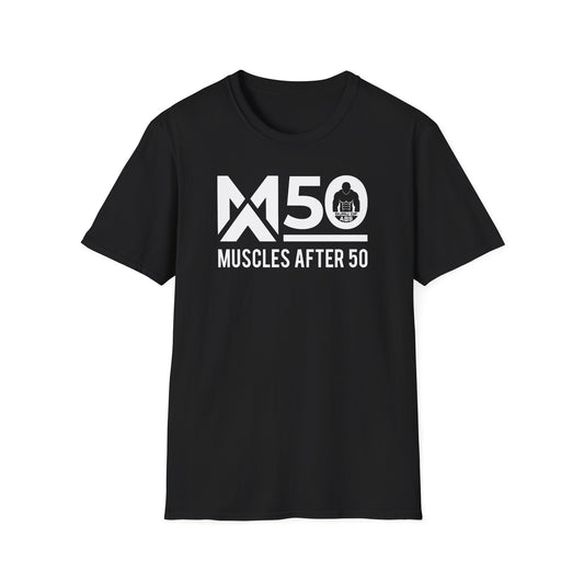 Muscles After 50 Unisex Softstyle T-Shirt - Fitness Apparel for Active Seniors